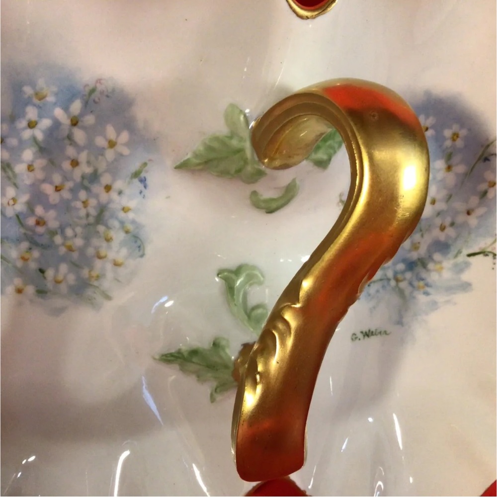 LIMOGES FRANCE DIVIDED BUTTERFLY PORCELAIN DISH - Picture 3 of 7